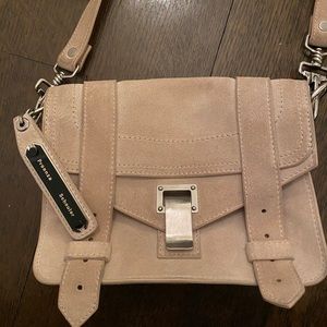 PS1 Tan Suede Mini Crossbody Bag